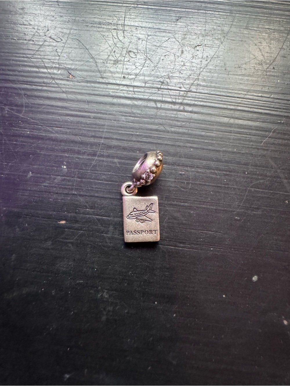 Pandora Silver Passport & Airplane Dangle Charm